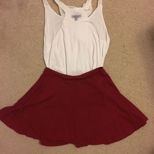 Red skater skirt